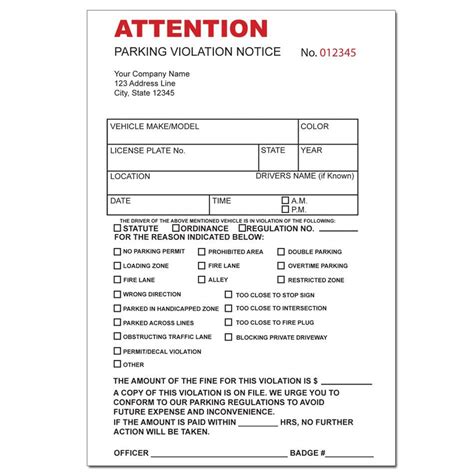 Citation Ticket or Warning