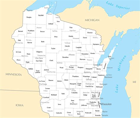 Cities Of Wisconsin Map
