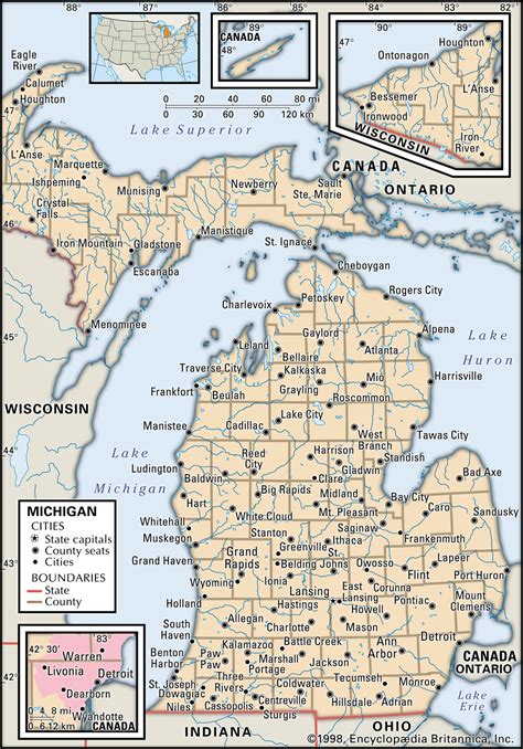 Map of Upper Peninsula of Michigan