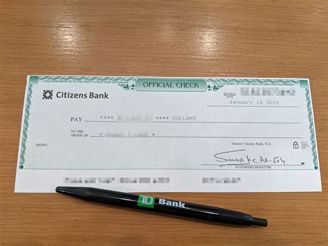 Citizens Bank Bank Check