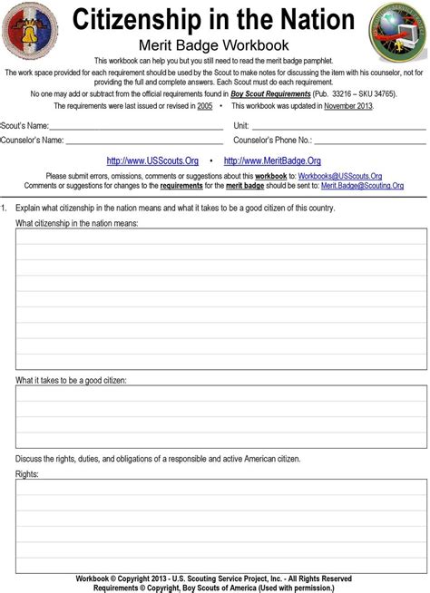 Citizenship In The Nation Worksheet