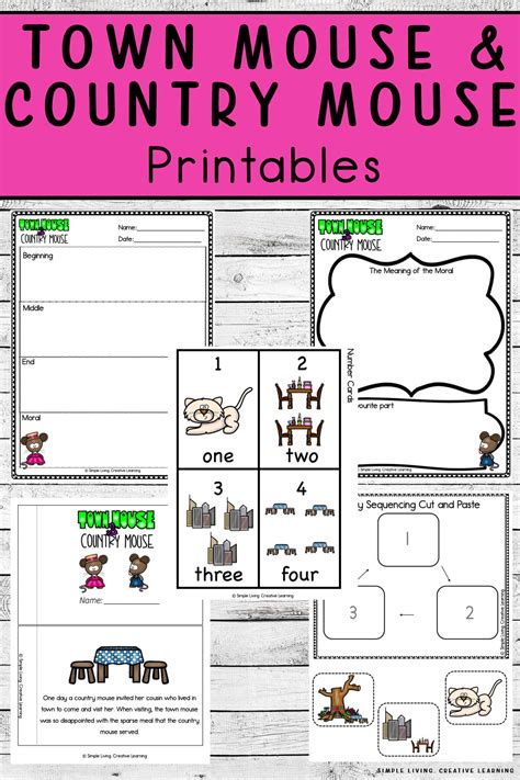 City Mouse Country Mouse Printables