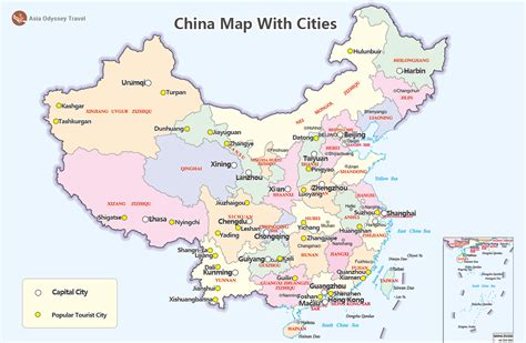 Map of China cities major cities and capital of China