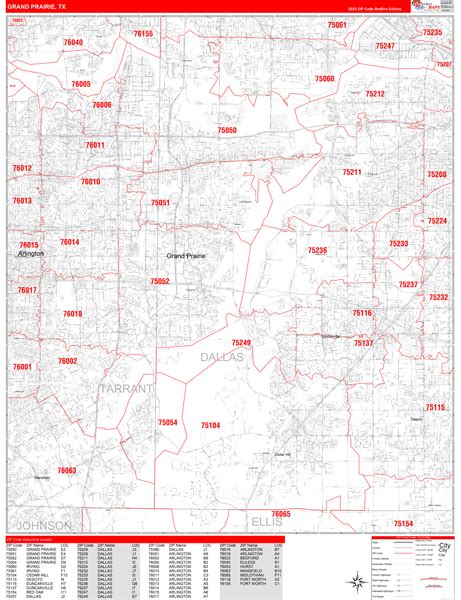 Grand Prairie TX Zip Code Map