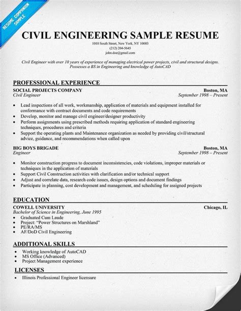 Civil Engineer Qs Resume williamsonga.us