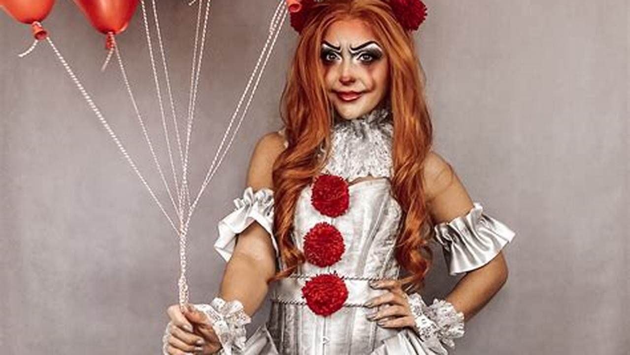 Girls IT Movie Inspired Pennywise Scary Clown Halloween Costume Scary