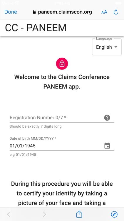 Claims Conference Paneem Digital Identity Verification User Guide