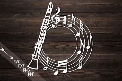 Download Clarinet Monogram Cutting Template DXF Files