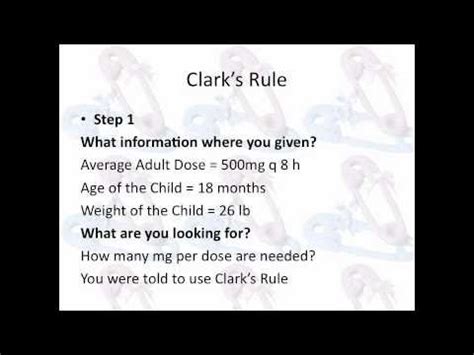 Unlocking the Mysteries of Dosage Calculations: The Importance of Clark's Rule Medical Definition