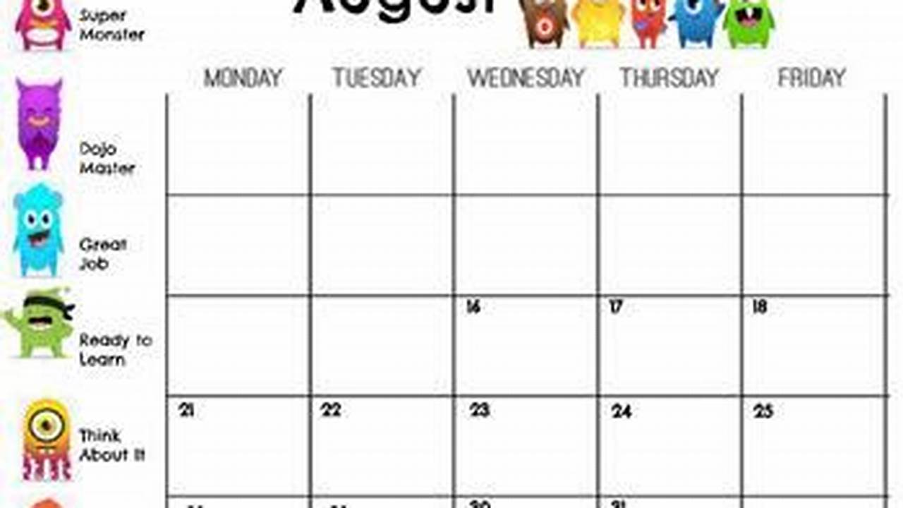 Class Dojo Calendar