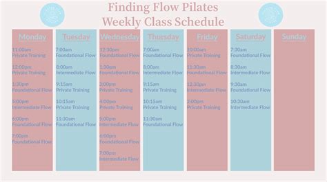 Class Descriptions and Schedule: Finding Your Flow