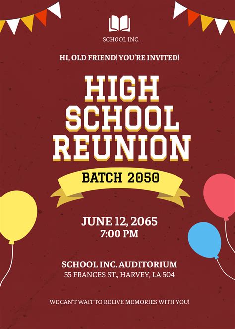 Class Reunion Invitation Template