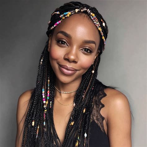 Classic Box Braids with Beads