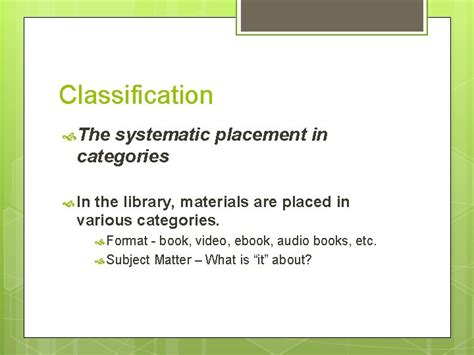 Classification And Cataloging Of Library Materials