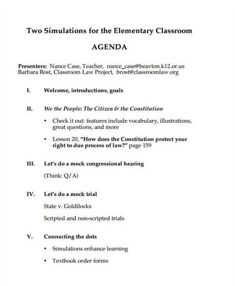 16+ Classroom Agenda Examples Free Sample, Example Format Download