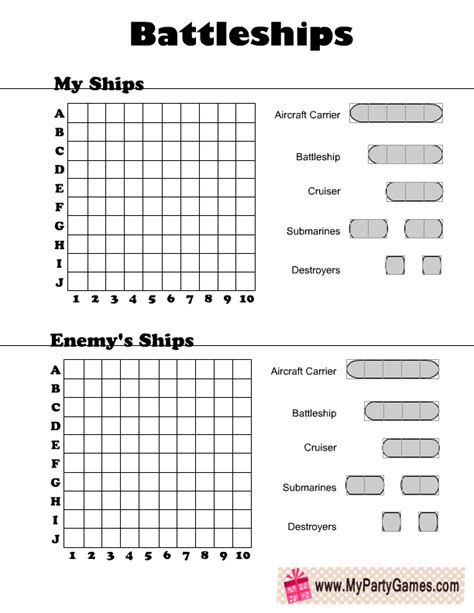 Classroom Battleship Game Printable