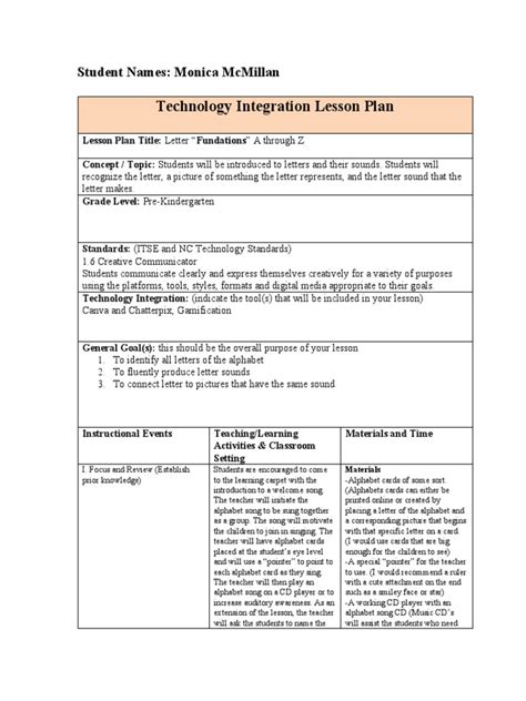 Classroom Integration and Lesson Plans