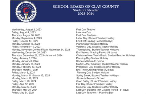 Clay County Events Calendar