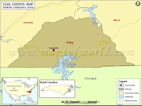 1990 Road Map of Clay County, North Carolina