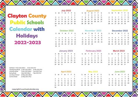 Clayton County Calendar