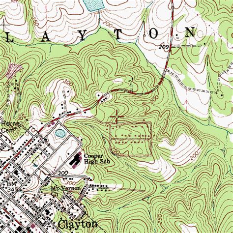 Download topographic map in area of Amo, Clayton