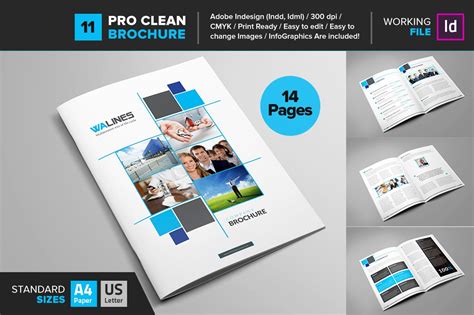 Clean Brochure Template 12 Creative InDesign Templates Creative Market