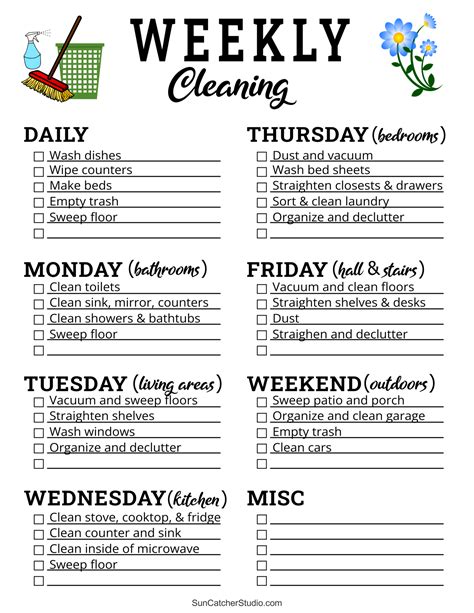 Cleaning Schedule Image