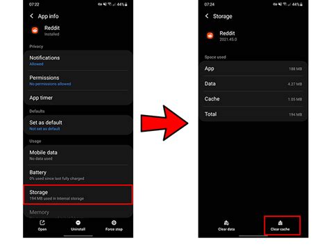 Clear Cache for the Reddit App
