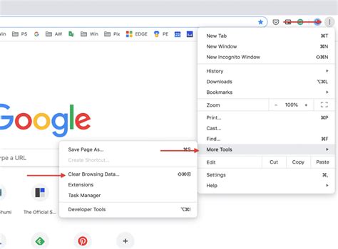 Clear Cache on Google Chrome