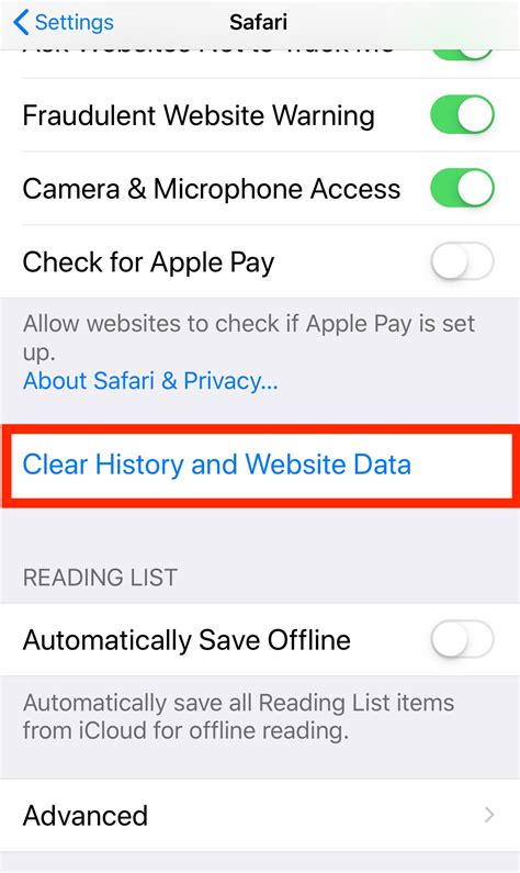 Clear Cache on Safari