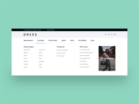 Clear Navigation Menu