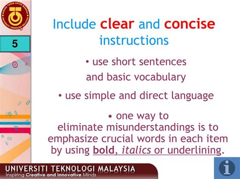 Clear and Concise Instructions