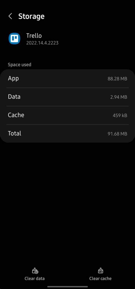 Clearning Trello cache and data on Android