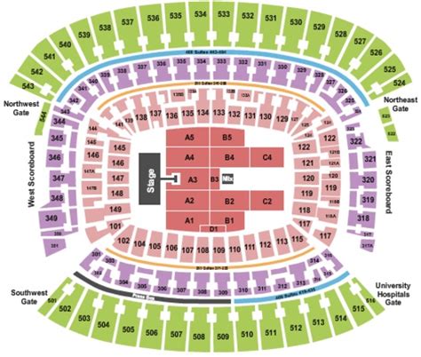 Cleveland Browns Stadium Concert Seating Chart