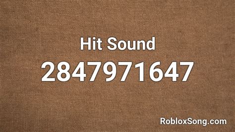 Click Hit Sound Roblox ID - Roblox music codes