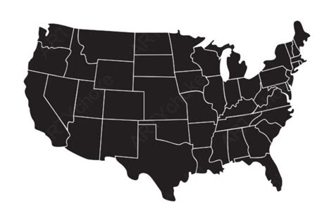 US States Map eps svg png jpg Vector Graphic Clip Art