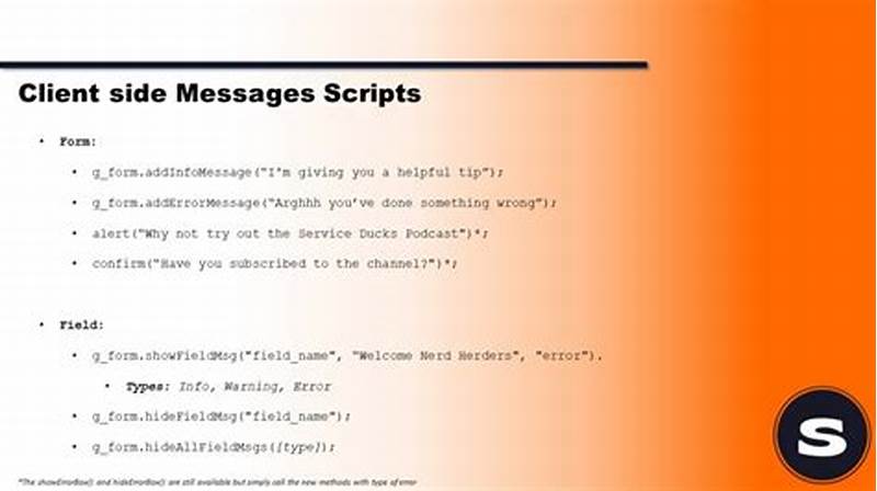 Client Script To Display Message On Catalog