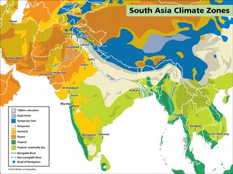 South Asia map of Köppen climate classification Asia map, South asia