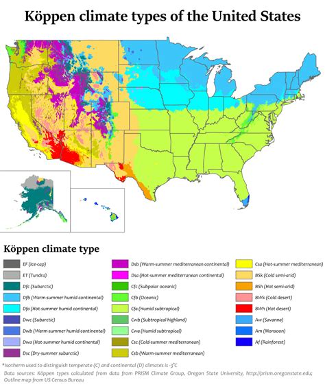 Climates Of The United States Map