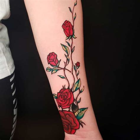 great rose tattoo Google Search Rose vine tattoos