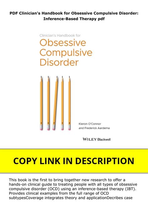 Clinician's Handbook For Obsessive Compulsive Disorder: Inference-Based Therapy Highlights