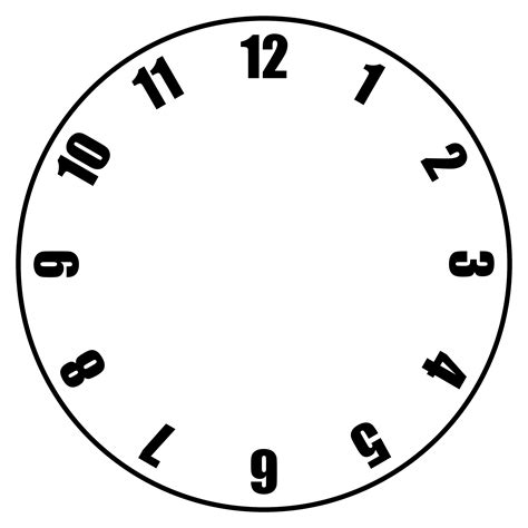 Clock Face Template Free Printable