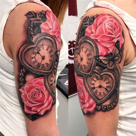 30 Best Rose And Clock Tattoo That Look Simply Amazing ⋆