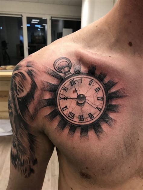 Shoulder Clock Tattoo Designs For Men Best Tattoo Ideas