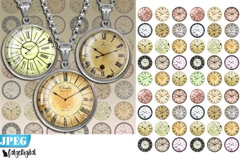 Clock Faces Steampunk digital collage sheet