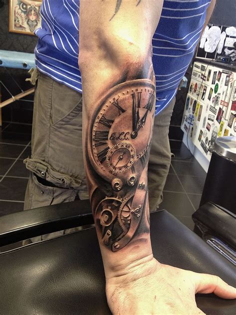 Portrait Sleeve Rose tattoos, Clock face tattoo, Tattoos