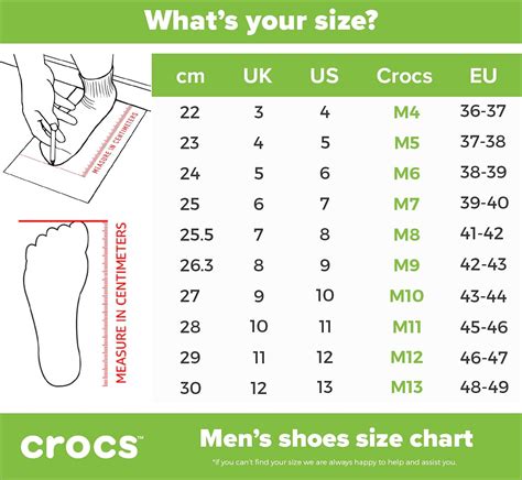 Clogs Size Chart