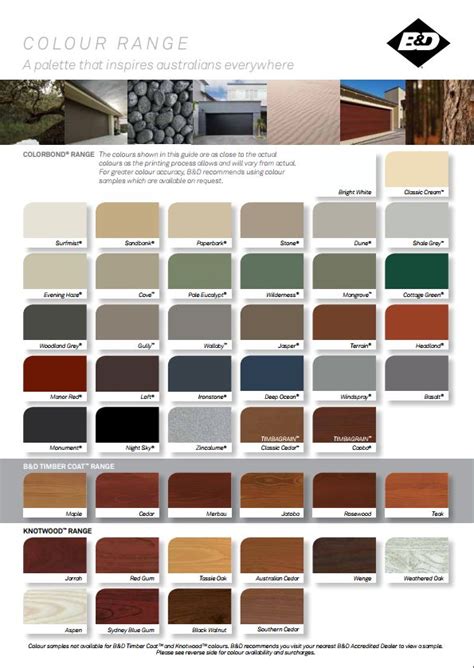 Clopay Garage Door Color Chart