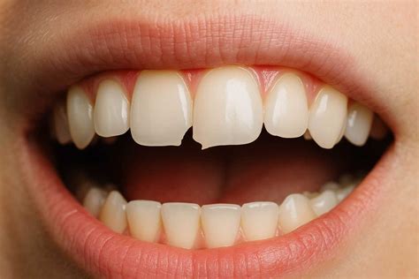 Close-up of a broken tooth