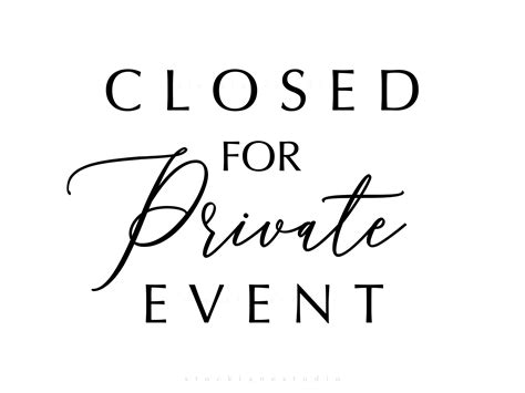 Closed For Private Event Sign Printable